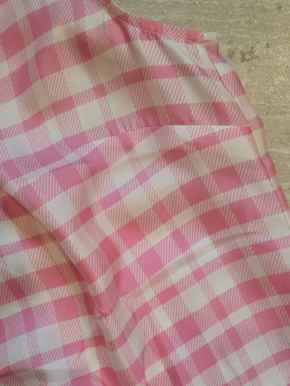 J. Crew Collection Pink/White Checked 100% Silk Sleeveless Blouse